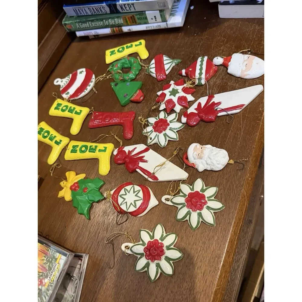 Set of 20 Vintage (early 90s)‎ Ceramic Christmas Ornaments